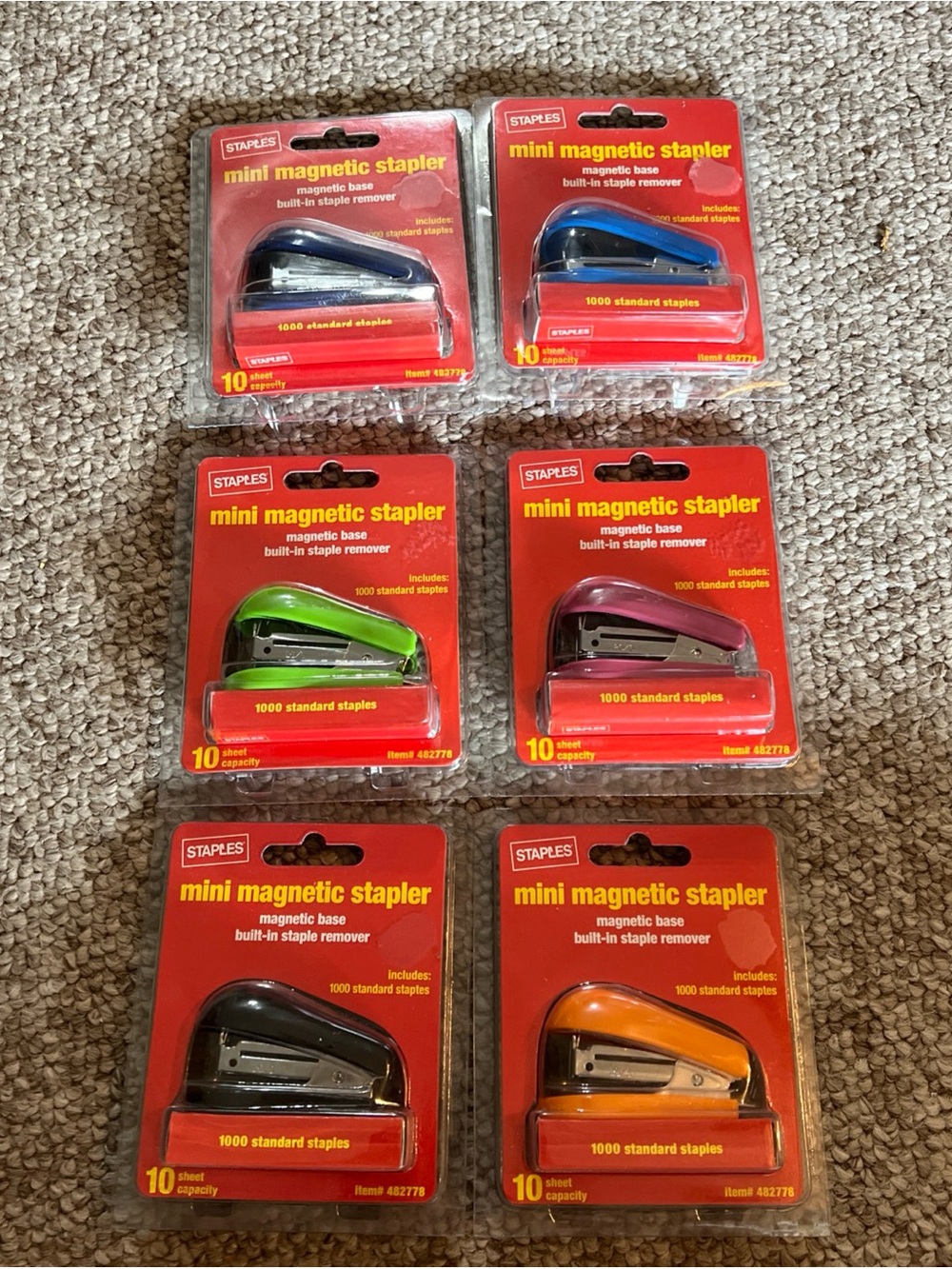 Mini magnetic stapler lot of 6
